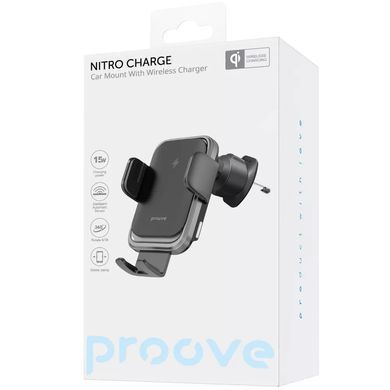 Автомобільний тримач з Бездротовою Зарядкою Proove Nitro Charge 15W Dark Gray - ash-mobile.com.ua - фото 2