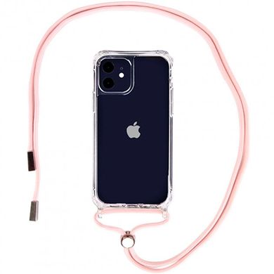 Чохол Crossbody Transparent на шнурку для iPhone 12 MINI Pink Sand - ash-mobile.com.ua - фото 1