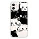 Чехол прозрачный Print Animals with MagSafe для iPhone 12 | 12 PRO Cats Black/White купить