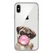 Чохол прозорий Print Dogs для iPhone X | XS Pug Gum купити