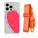 Чехол прозрачный с ремешком Print Mood swings для iPhone X | XS Heart Amor/Orange