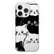 Чохол прозорий Print Animals with MagSafe для iPhone 17 PRO Cats Black/White
