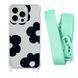 Чохол прозорий з ремінцем Print Flower Color для iPhone 11 PRO Black/Avocado