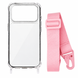 Чехол прозрачный с ремешком для iPhone 18 PRO MAX Pink