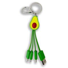 Кабель ASH Happy 3 in 1 USB (Micro-USB+Lightning+Type-C) Avocado Green купити