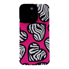 Чехол Ribbed Case для iPhone 15 PRO Heart zebra Pink