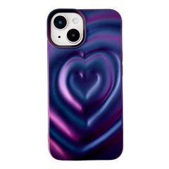 Чохол Рельєфне сердечко для iPhone 13 Purple