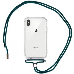 Чохол Crossbody Transparent на шнурку для iPhone XS MAX Forest Green купити