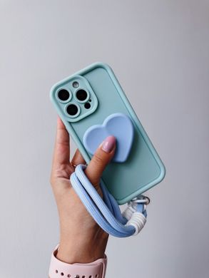 Чохол Heart Popsocket Case для iPhone 13 PRO Blue - ash-mobile.com.ua - фото 2