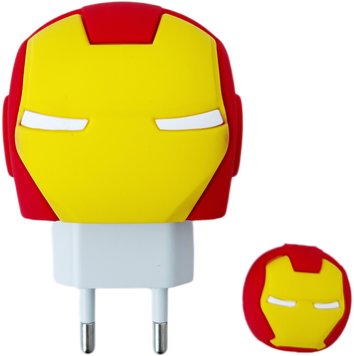 Защитный чехол для блока ЗУ + Клипса для кабеля Iron Man Red/Yellow - ash-mobile.com.ua - фото 1