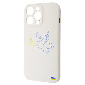 Чехол WAVE Ukraine Edition Case with MagSafe для iPhone 13 PRO MAX Dove of peace Antique White - ash-mobile.com.ua - фото 1