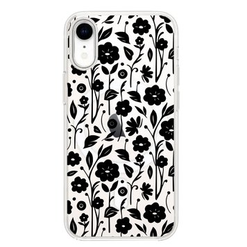 Чохол прозорий Print Flower with MagSafe для iPhone XR Floral Black - ash-mobile.com.ua - фото 1