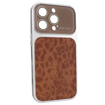 Чохол AITO PU-Leather Leopard Case для iPhone 15 PRO MAX Brown - ash-mobile.com.ua - фото 1
