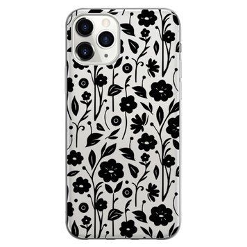 Чохол прозорий Print Flower для iPhone 16 PRO Floral Black - ash-mobile.com.ua - фото 1