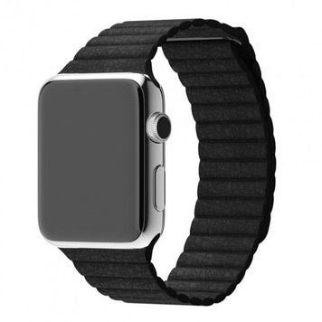 Шкіряний Ремінець Leather Loop Band для Apple Watch 38mm | 40mm | 41mm Black - ash-mobile.com.ua - фото 1