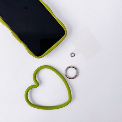 Чехол Волнистый с держателем сердцем для iPhone 12 PRO MAX Green купить