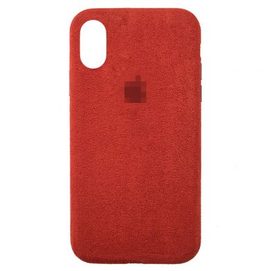 Чохол Alcantara Full для iPhone XS MAX Red - ash-mobile.com.ua - фото 1