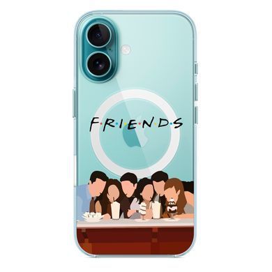 Чехол прозрачный Print FRIENDS with MagSafe для iPhone 17 Cafe