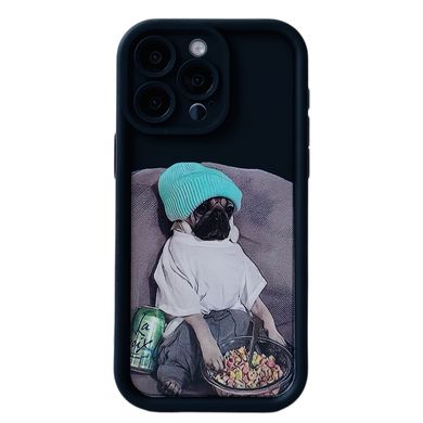 Чехол Wilkins Case для iPhone 15 PRO Pug Black - ash-mobile.com.ua - фото 1