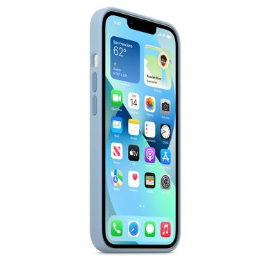 Чохол Silicone Case Full OEM+MagSafe для iPhone 13 MINI Blue Fog