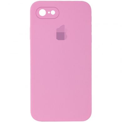 Чохол Silicone Case FULL+Camera Square для iPhone 7 | 8 | SE 2 | SE 3 Light Pink купити
