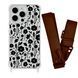 Чехол прозрачный с ремешком Print Flower для iPhone X | XS Floral Black/Brown