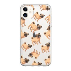Чехол прозрачный Print Animals для iPhone 12 MINI Pug купить