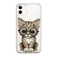 Чохол прозорий Print Animals для iPhone 12 MINI Cat купити