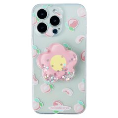 Чохол Popsocket Flower Peach Case для iPhone 12 PRO MAX Clear Pink купити
