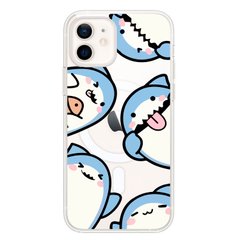 Чехол прозрачный Print Shark with MagSafe для iPhone 12 MINI Shark More купить