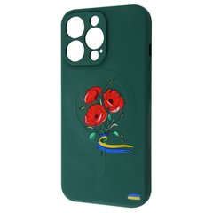 Чехол WAVE Ukraine Edition Case with MagSafe для iPhone 13 PRO MAX Poppies Green