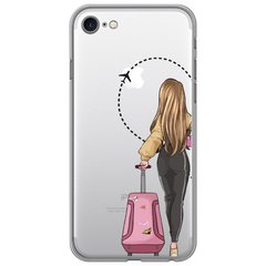 Чохол прозорий Print для iPhone 7 | 8 | SE 2 | SE 3 Adventure Girls Pink Bag купити