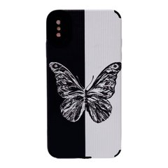 Чохол Ribbed Case для iPhone XS MAX Big Butterfly Black/White купити