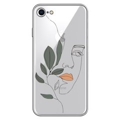 Чохол прозорий Print Leaves для iPhone 7 | 8 | SE 2 | SE 3 Face купити