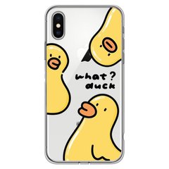 Чехол прозрачный Print Duck для iPhone X | XS Duck What? купить
