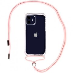 Чохол Crossbody Transparent на шнурку для iPhone 11 Pink Sand купити