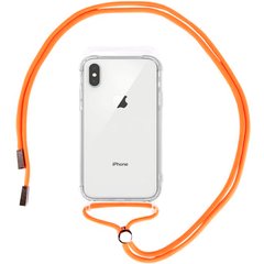 Чохол Crossbody Transparent на шнурку для iPhone XS MAX Orange купити