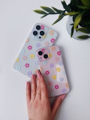 Чехол прозрачный Print Flower Color для iPhone 16e | 17e Yellow - ash-mobile.com.ua - фото 4