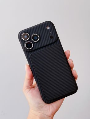 Чехол PC Carbon with MagSafe для iPhone 17 PRO Black