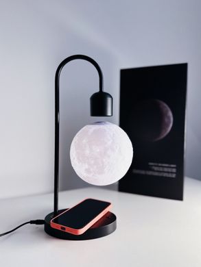 Зарядка+Нічник Levitating Moon Lamp with Wireless Phone Charger 15W купити