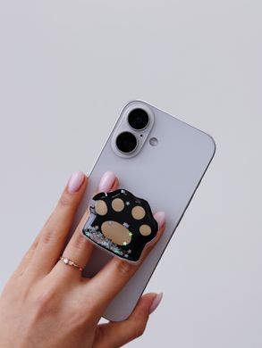 PopSocket рідкі блискітки Paw Black - ash-mobile.com.ua - фото 2