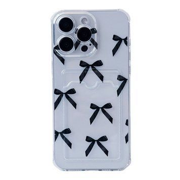 Чохол прозорий з кишенею ASH PRINT для iPhone XR Bow Black - ash-mobile.com.ua - фото 1