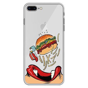 Чохол прозорий Print FOOD для iPhone 7 Plus | 8 Plus Burger eat - ash-mobile.com.ua - фото 1