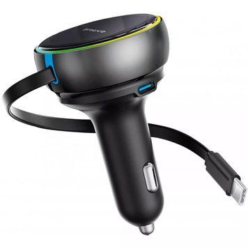 Автомобільний ЗП Proove Hammer 81W (Type-C + USB) + Retractable Type-C Cable Black - ash-mobile.com.ua - фото 1