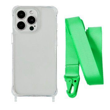 Чохол прозорий з ремінцем для iPhone 14 Plus Lime Green - ash-mobile.com.ua - фото 1