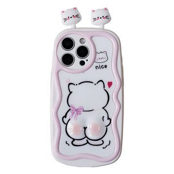 Чохол Soft Animal для iPhone 15 PRO Cat Pink - ash-mobile.com.ua - фото 1