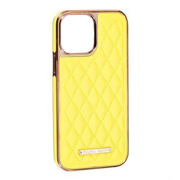 Чохол PULOKA Design Leather Case для iPhone 13 PRO MAX Yellow - ash-mobile.com.ua - фото 1