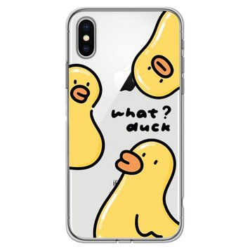 Чехол прозрачный Print Duck для iPhone X | XS Duck What? - ash-mobile.com.ua - фото 1