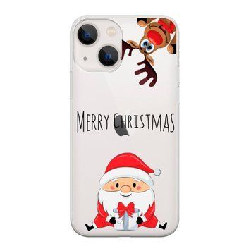 Чохол прозорий Print NEW YEAR для iPhone 14 Santa Claus and Deer - ash-mobile.com.ua - фото 1