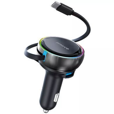 Автомобильное ЗУ Proove Hammer 81W (Type-C + USB) + Retractable Type-C Cable Black - ash-mobile.com.ua - фото 2